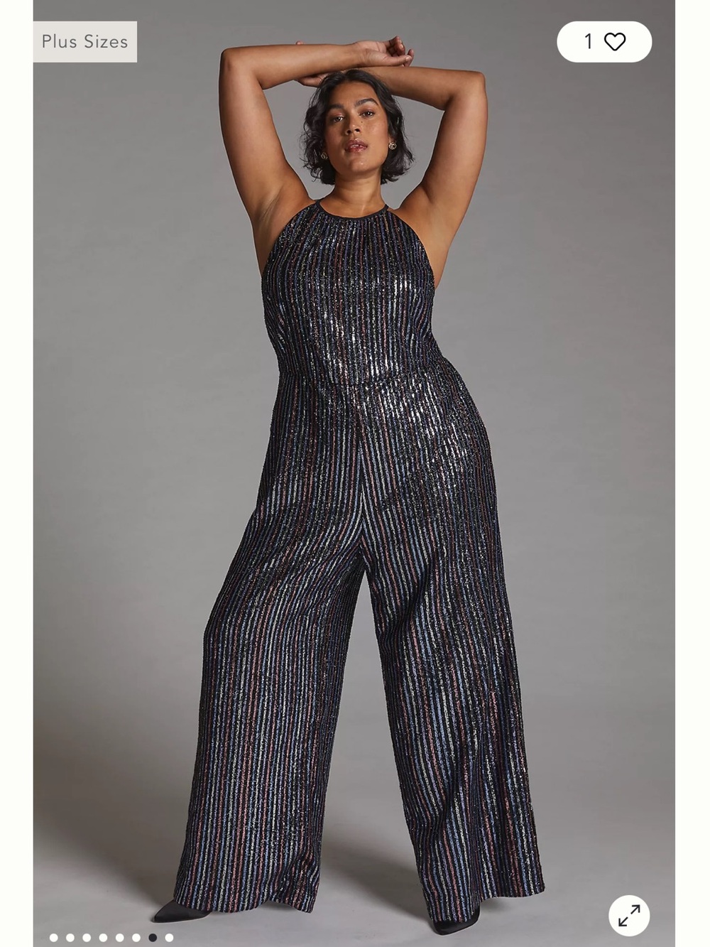 Anthropologie Maeve Disco Halter Jumpsuit